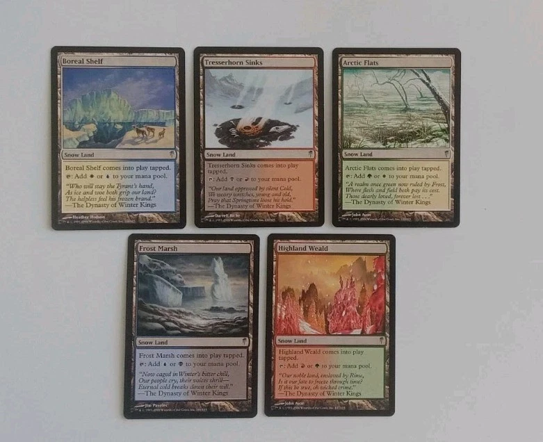 5 Dual Land - Coldsnap - 1x of each NM/LP-EX Collector Sets  Magic MTG Snow Mana - Image 1 of 2