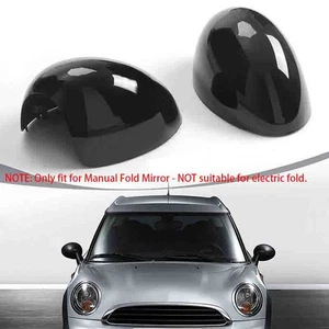 Glossy Black Rearview Mirror Cover For Mini Cooper R55 R56 R57 R58 R59 R60 R61 - Picture 1 of 11