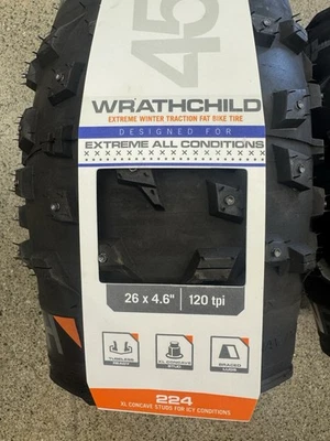 45NRTH Wrathchild 26x4.6 Studded Tubeless Mountain Bike Tires 2 Tire Set - Image 1 of 2