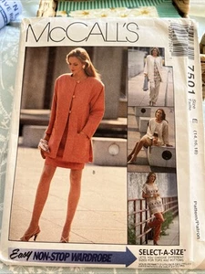 McCall's sewing pattern 1995 - Woman outfit - size 14 to 18 - 7501 - Unused - Picture 1 of 5