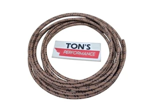 10 feet Vintage Braided Cloth Covered Primary Wire 16 GA gauge Brown w/ Black - Picture 1 of 2