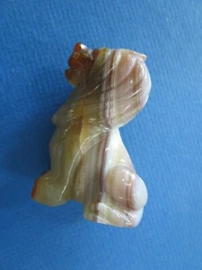 Estatua de ágata cornalina tallada gris/naranja remolinada/rayada - Imagen 1 de 12