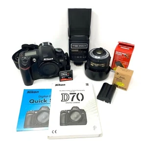 Nikon D70s Digital SLR Camera w/18-70mm Lens/New Charger/2 Batteries/CF/Flash! - Picture 1 of 12