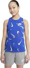 Nike Girl's French Terry All Over Print Tank Top, Royal Blue, X-Large 18 - 20