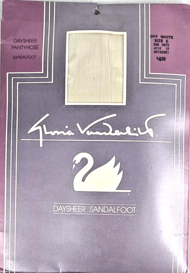 Pantimedias transparentes vintage Gloria Vanderbilt Day talla E blanco roto NUEVAS Foto 1 de 2
