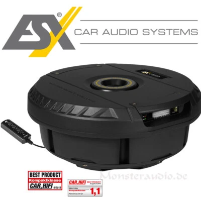 ESX V1100A  aktiv Reserverad-Subwoofer 28cm Sub Auto Reserveradmulde 300 Watt - Bild 1 von 4