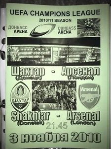 Programa Shakhtar Donetsk - Arsenal Londres 2010 Champions League (pirata 2) - Imagen 1 de 1