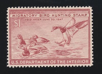 US RW13 $1 Duck Hunting Mint XF OG NH SCV $50 - Image 1 of 2