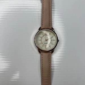 F Accutime Cristales Oro Rosa Rubor Cuero 4006LWM 0118 Japón Sin Probar - Imagen 1 de 6