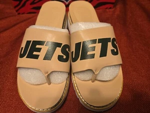 NFL New York Jets Football Slip on SandalsTeam Logo Size 6 Nude Color New - Picture 1 of 3