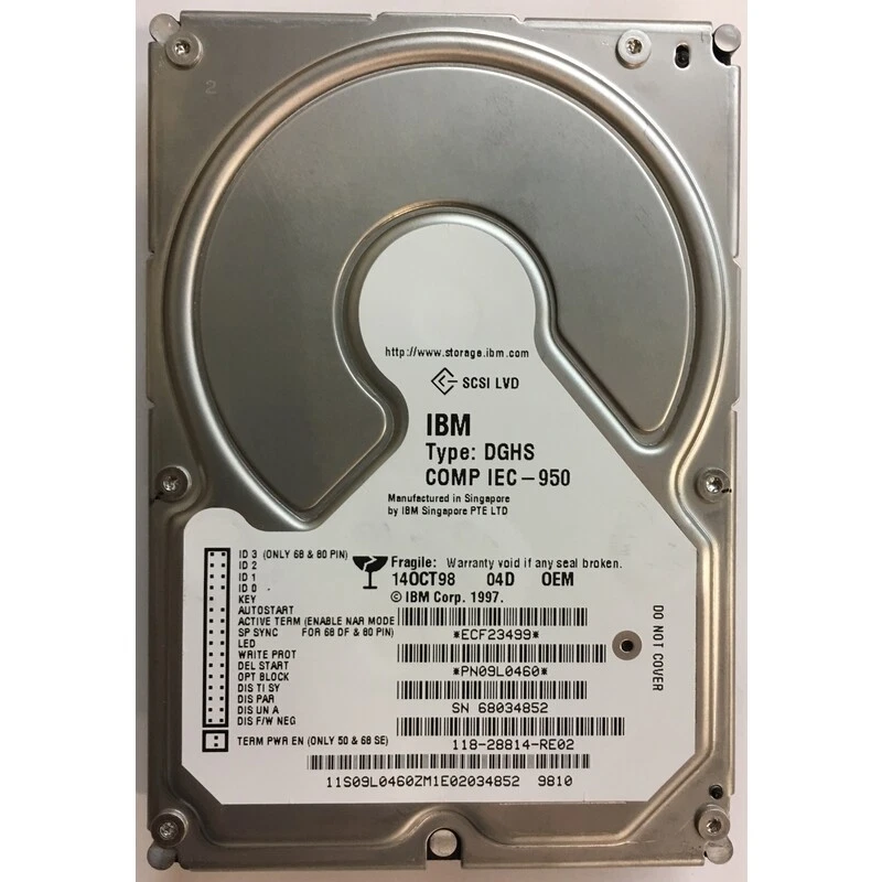 DGHS-IEC-950 - IBM 4GB 5400 RPM SCSI 3.5" HDD 80 pin - Image 1 of 1
