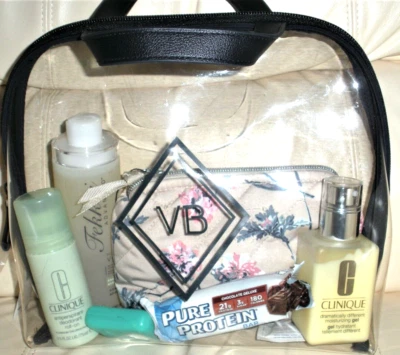 Vera Bradley Estuche Transparente con Asas Clásico Azul Marino Nuevo con Etiquetas. Retirado. Foto 1 de 2