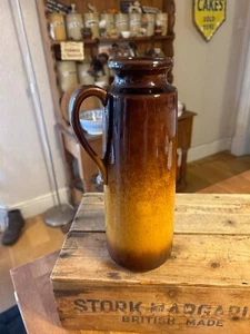 Cerámica de colección Scheurich Keramik de Alemania Occidental mango alto sombreado marrón mostaza - Imagen 1 de 5