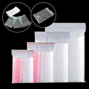 100Pcs Waterproof Plastic Bags Self Seal Bag Repeatable Food Bags Clear Pouches - Picture 1 of 19