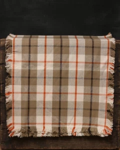 Tavolo Runner 72 pollici Autunno Ringraziamento Decorazione Arancione Marrone Crema Quadri Cotone - Foto 1 di 3