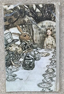 Tarjeta de felicitación 1971 Alicia en el país de las maravillas Mad Tea Party ARTHUR RACKHAM repro nueva en paquete - Imagen 1 de 2
