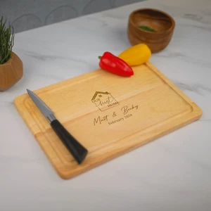 Personalised Engraved Chopping Board New Home First Home Gift- Customised Gift - Picture 1 of 6