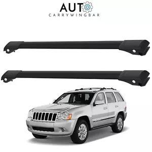 Roof Rack Cross Bars for Jeep Grand Cherokee WH/WK 2005-2010 Black 2Pcs - Picture 1 of 11
