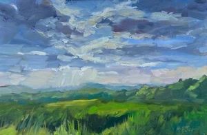 NEW HELEN TARR ORIGINAL  "Under Suffolk Sky" landscape east anglia OIL PAINTING - Picture 1 of 3