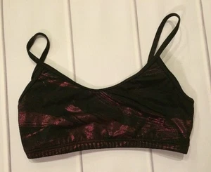 Capiezo Dance Bra Top Med Womens Black And Purple - Picture 1 of 3