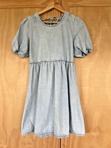 Cotton On Size Large Denim Dress Puff Sleeves Current Style - Picture 1 of 10