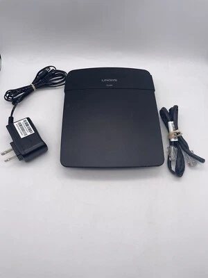 Cisco Linksys Wireless-N WiFi 300Mbps 2.4GHz Router 4-Port Switch E1200 w/Cables - Image 1 of 4