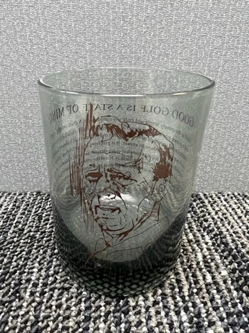 Arnold Palmer Glass Cup with "Good Golf Is A State Of Mind" Quote Cover