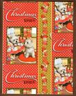 Papier d'emballage de vacances blanc terrier cadeau de Noël enveloppe de vacances polka point salésien