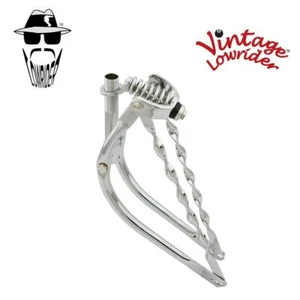 Original Lowrider 16" Bike Bicycle Bent Springer Fork 1" W/Twisted Bars Chrome - Picture 1 of 1