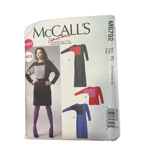 McCalls Sewing Pattern M6792 Womens Knit Top & Dress Size 16-24 UNCUT 10777 - Picture 1 of 2