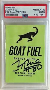 Jerry Rice San Francisco 49ers Signed Auto GOAT Energy Drink Wrapper PSA/DNA #2