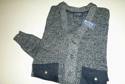 American Rag CIE Hombre Pesado Suave Tejido Algodón Cárdigan Suéter Talla: Med -negro Foto 1 de 4