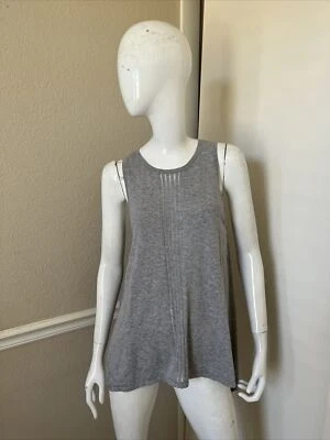 ALGODÓN POR OTOÑO CACHEMIR NUEVO Gris Jaspeado Algodón Tejido Sin Mangas Pullover Top S Foto 1 de 4