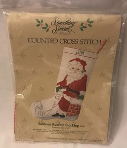 Something Special Counted Cross Stitch Santa On Rooftop Stocking #50168 - Picture 1 of 4