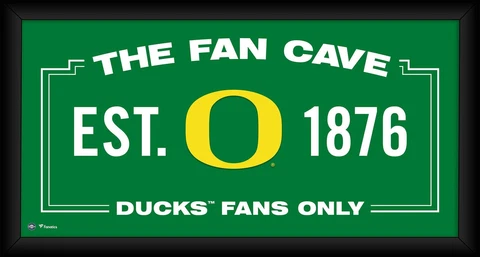 Oregon Ducks Framed 10" x 20" Fan Cave Collage Cover