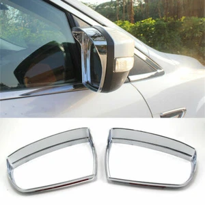 For Ford Escape Kuga 2013-19 ABS Chrome Rear View Mirror Sun Rain Guard Eyebrow - Picture 1 of 7
