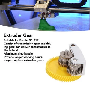 Extruder Gear Hardened Steel Hotend Extruder Gear Handle Kit for Bambu X1 P1P 3D - Afbeelding 1 van 12