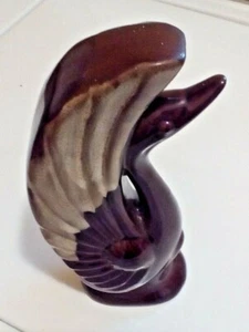 Schwan 8 1/2" Figur Mid Century Ton Keramik braun Unikat Geschenk - Bild 1 von 5