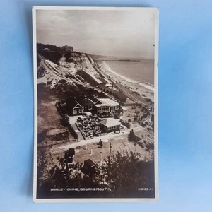 Bournemouth Postcard 1933 Real Photo Durley Chine Cafe & Shop Hampshire - Picture 1 of 2