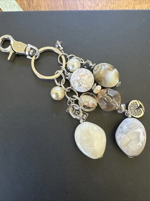 Комплект из 2 Miche сумка подвеска брелок дизайнерский серебристого тона Storm черный серый слоновой кости - Изображение 1 из 4