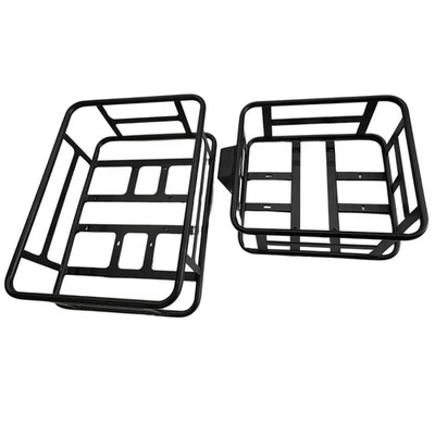 AIPAS Electric Bike Front Basket+Rear Basket Front+Rear Mount Bicycle Storage Basket