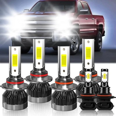 For Chevrolet Silverado 1500 2003-2006 LED Headlight Hi/Lo Beam+ Fog Light Bulb - Image 1 of 4