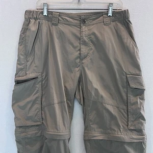 Columbia Pants Mens 34x32 Khaki Omni Shade Convertible Hiking Zip Off Outdoor - Picture 1 of 11