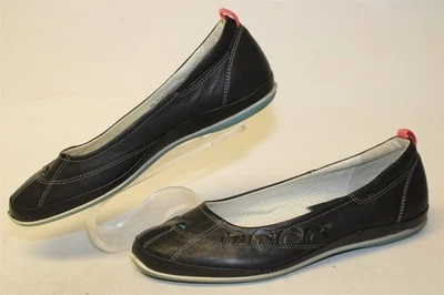 Zapatos planos de ballet ECCO para mujer talla 5 5,5 36 de cuero negro bordado sin cordones Foto 1 de 4