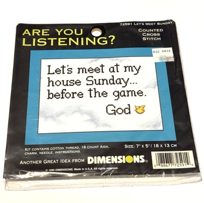 De colección Dimensions 72591 Let's Meet Sunday Punto de Cruz Fútbol Deportes Fe 1999 Foto 1 de 4