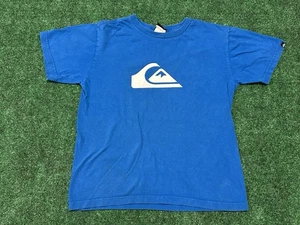Vintage 90's Y2K Quicksilver Skull Short Sleeve T-Shirt Gray Youth Size Large - Picture 1 of 7