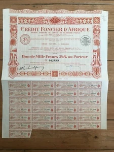 DECO = CREDIT FONCIER d'AFRIQUE (DAKAR SENEGAL) (F1) - Foto 1 di 1