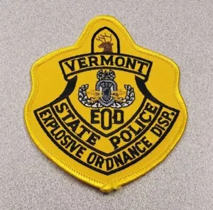 Parche para el hombro de la unidad EOD de la policía estatal de Vermont - Imagen 1 de 1
