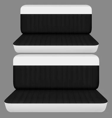 Se adapta a Dodge Custom Royal Lancer 1955 sedán de 4 puertas fundas de asiento de banco delanteras y traseras Foto 1 de 4