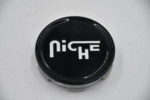 Niche Gloss Black Center Cap Hub Cap 1003-22GBS 2.70" Silver Logo - Picture 1 of 4